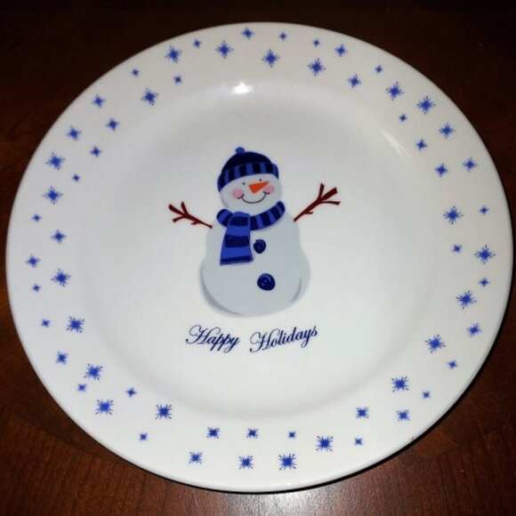 Vintage Pacific Island Creations Happy Holidays Snowman with Snowflakes NWT - Picture 1 of 4